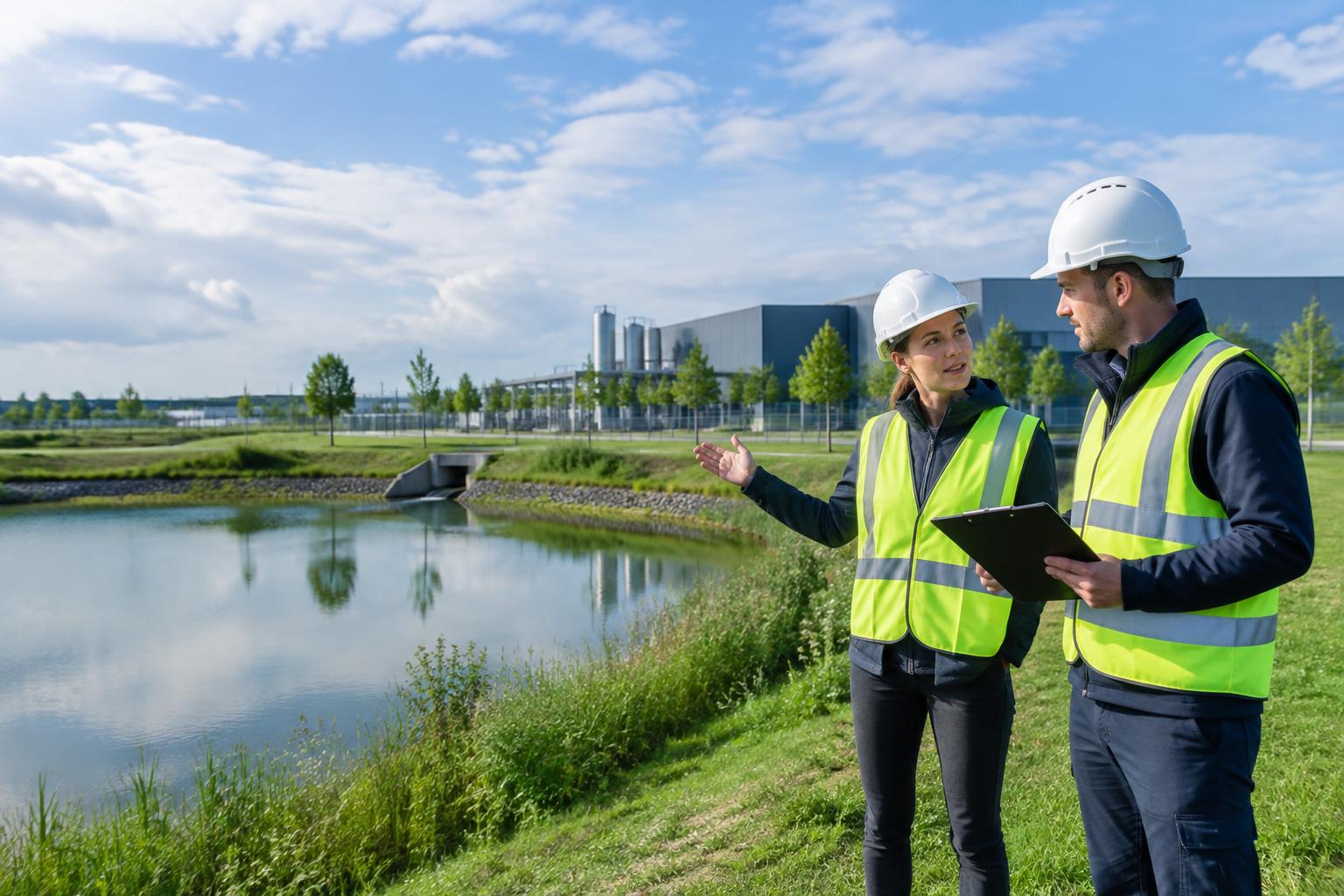 Veiligheidsadviseurs bespreken een project op locatie
